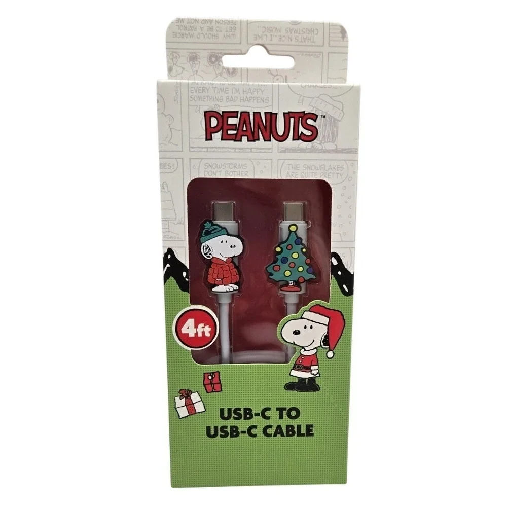 Peanuts Snoopy USB-C to USB-C Cable‎ 4ft Charging Data New
